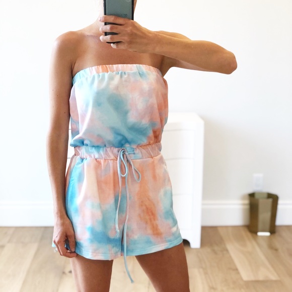 BAHAMAS Tie Dye Strapless Romper - Picture 5 of 7